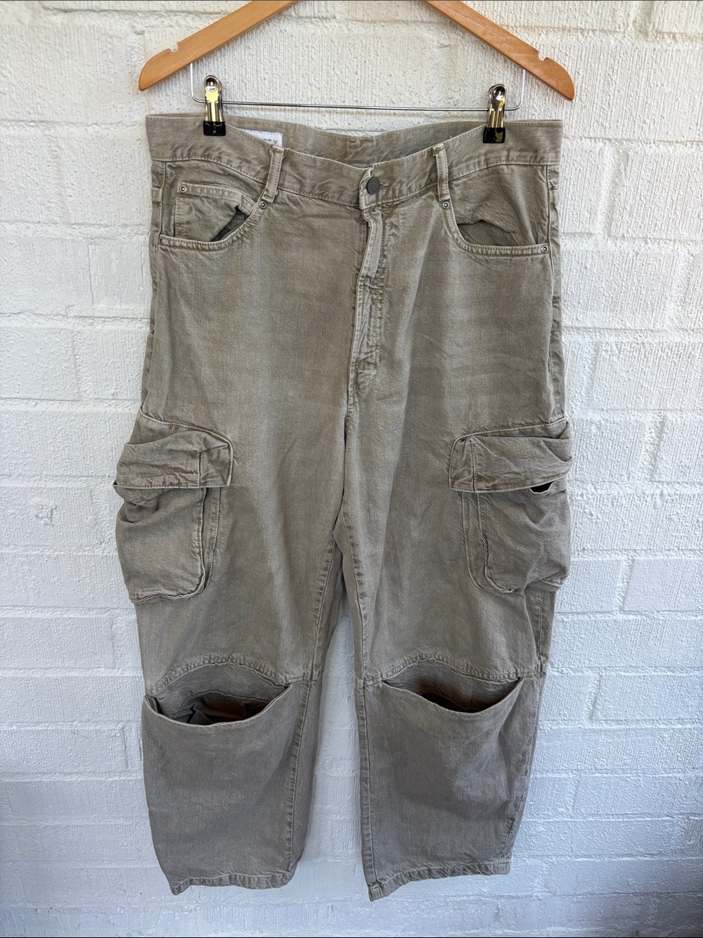 Zara Mens Utility Cargo Denim Jeans sz 30